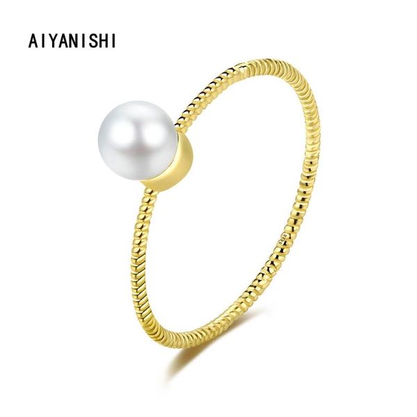 cluster rings aiyanishi real s925 sterling silver pearl for women simple classic wedding ring with stamp thin fashion female wholesale, Golden;silver
cluster rings aiyanishi real s925 sterling silver pearl for women simple classic wedding ring with stamp thin fashion female wholesale, Golden;silver