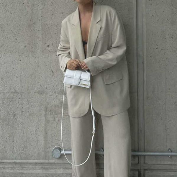 xeasy women two-piece set gray vintage office lady single button notched blazer female loose elastic high waist pants suits 210929, White
xeasy women two-piece set gray vintage office lady single button notched blazer female loose elastic high waist pants suits 210929, White