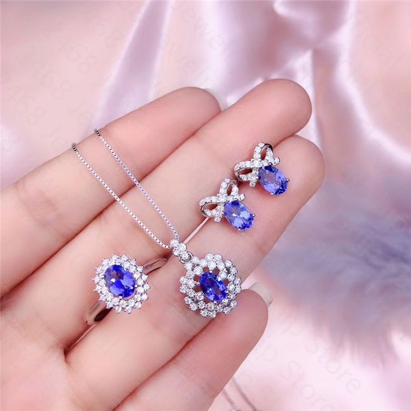 natural tanzanite ring earrings & pendant necklace 925 silver ladies jewelry set luxurious atmosphere
natural tanzanite ring earrings & pendant necklace 925 silver ladies jewelry set luxurious atmosphere