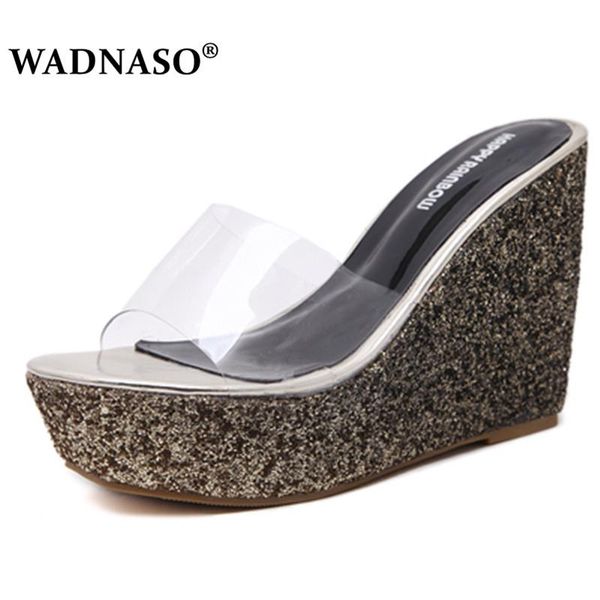 slippers wadnaso woman fashion sequins high heel women summer shoes thick platform sandals ladies wedges flip flops, Black
slippers wadnaso woman fashion sequins high heel women summer shoes thick platform sandals ladies wedges flip flops, Black