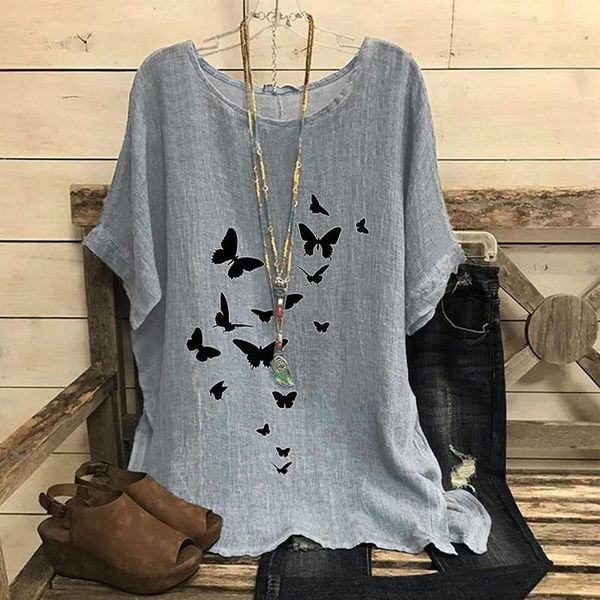 women's blouses & shirts women butterfly printing casual loose shirt 2021 o-neck short sleeve cotton and linen femme camisas de mujer 4, White
women's blouses & shirts women butterfly printing casual loose shirt 2021 o-neck short sleeve cotton and linen femme camisas de mujer 4, White