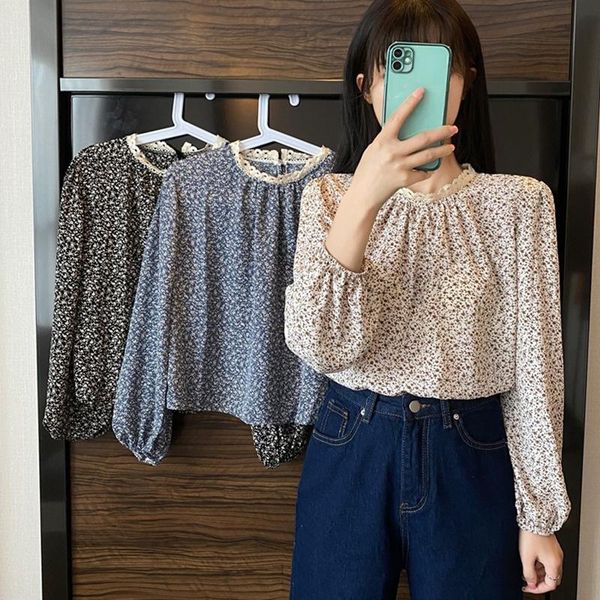 women's blouses & shirts women's floral print lace casual chiffon long sleeve shirt, White
women's blouses & shirts women's floral print lace casual chiffon long sleeve shirt, White