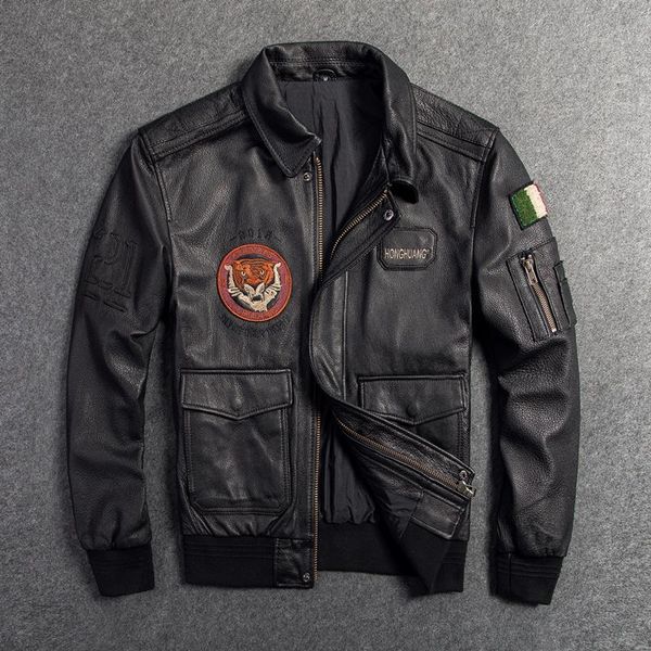 men's leather & faux genuine jacket for men male sheep skin coat real animal 100% outer wear flight suit, Black
men's leather & faux genuine jacket for men male sheep skin coat real animal 100% outer wear flight suit, Black