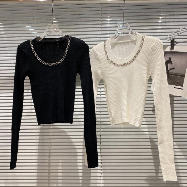 women's sweaters rhinestone chain sweater bottoming tshirt women crew neck long sleeve slim fit fall 2021 black white crop knitted jump, White;black
women's sweaters rhinestone chain sweater bottoming tshirt women crew neck long sleeve slim fit fall 2021 black white crop knitted jump, White;black