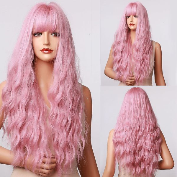 water wave long wigs cosplay halloween pink synthetic hair wigs with bangs for women girls high temperature fiberfactory direct, Black
water wave long wigs cosplay halloween pink synthetic hair wigs with bangs for women girls high temperature fiberfactory direct, Black