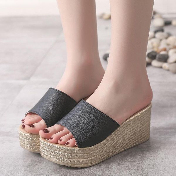 slippers summer wedges platform high heels flip flops fashion exterior sandals, Black
slippers summer wedges platform high heels flip flops fashion exterior sandals, Black