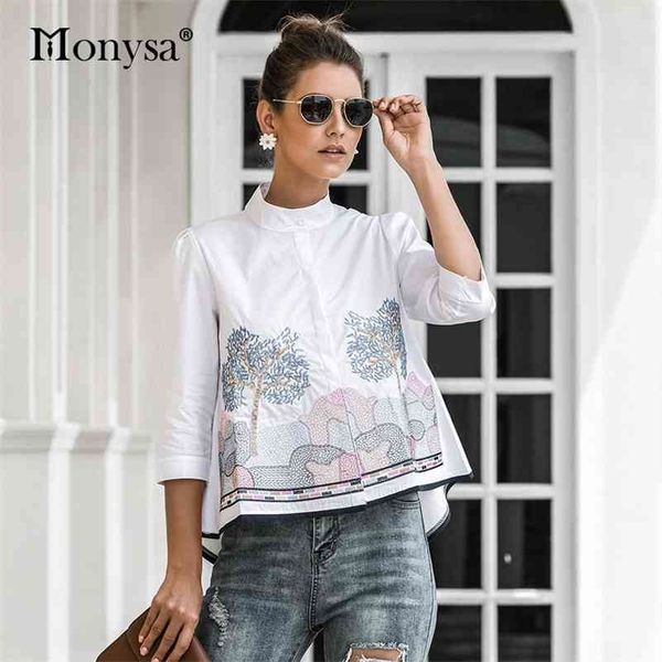 embroidery shirt women summer autumn new arrival fashion 3/4 sleeve casual blouses ladies white doll shirt 210323
embroidery shirt women summer autumn new arrival fashion 3/4 sleeve casual blouses ladies white doll shirt 210323