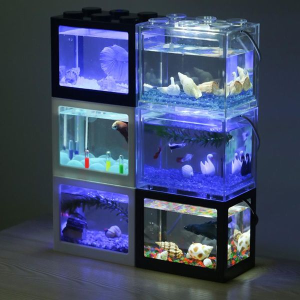 aquariums multicolor mini fish tank led light clear ornament aquarium bowl building block for office deskdecor ecological
aquariums multicolor mini fish tank led light clear ornament aquarium bowl building block for office deskdecor ecological