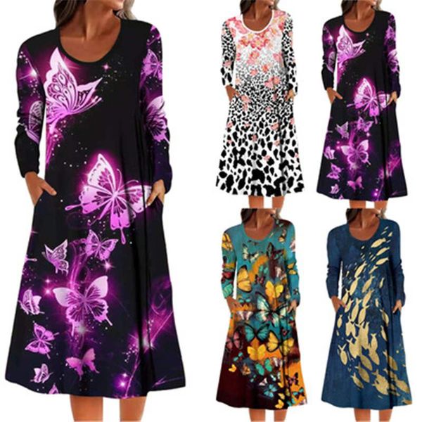 casual dresses autumn long sleeve 3d print dress 2021 women fashion butterfly floral loose pockets a-line lady vestidos, Black;gray
casual dresses autumn long sleeve 3d print dress 2021 women fashion butterfly floral loose pockets a-line lady vestidos, Black;gray