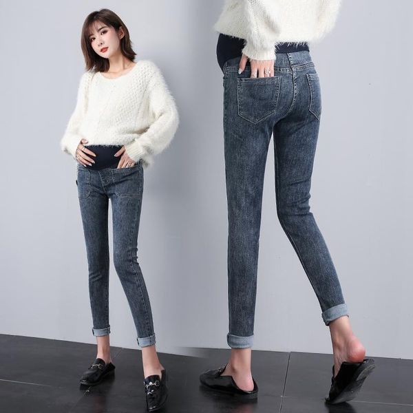 maternity bottoms 538# pants spring autumn thin ninth jeans belly support abdomen elastic waist, White
maternity bottoms 538# pants spring autumn thin ninth jeans belly support abdomen elastic waist, White