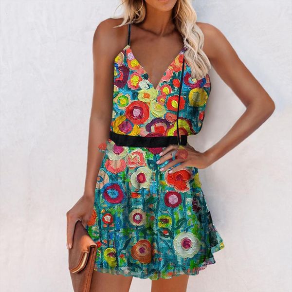 boho summer floral print sleeveless womens dress sling v neck beach mini dresses casual holiday sundress vestidos de verano, Black;gray
boho summer floral print sleeveless womens dress sling v neck beach mini dresses casual holiday sundress vestidos de verano, Black;gray