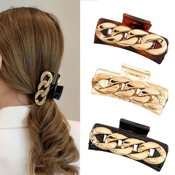 hair clips & barrettes fashion chain claw clip crab acrylic hairpins barrette headwear for women girls accessories gift, Golden;silver
hair clips & barrettes fashion chain claw clip crab acrylic hairpins barrette headwear for women girls accessories gift, Golden;silver