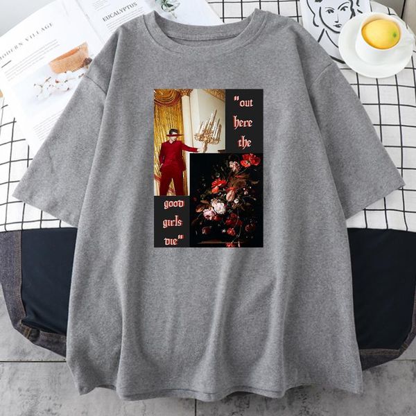 women's t-shirt people and flower print female tshirts vintage big-size short sleeves street breathable funny woman, White
women's t-shirt people and flower print female tshirts vintage big-size short sleeves street breathable funny woman, White