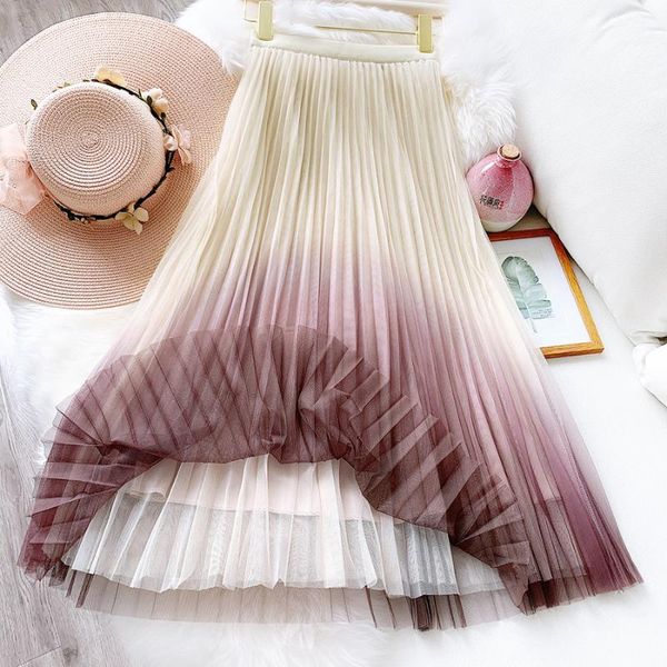 skirts 2021 gradient color summer mesh high waist vintage a-line pleated faldas jupe femme women long skirt saia, Black
skirts 2021 gradient color summer mesh high waist vintage a-line pleated faldas jupe femme women long skirt saia, Black