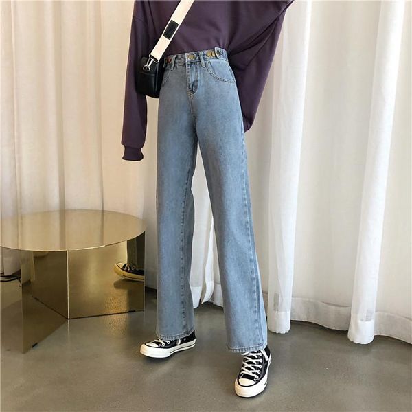 women's jeans whce cgdsr streetwear denim trousers high waist lady solid korean style pants women woman 2021 autumn winter vintage, Blue
women's jeans whce cgdsr streetwear denim trousers high waist lady solid korean style pants women woman 2021 autumn winter vintage, Blue