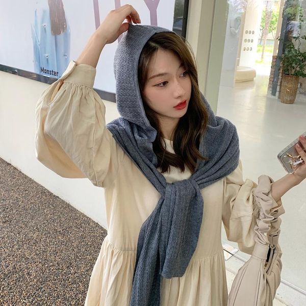 scarves wool solid scarf women hooded knitted shawl hat travel warm multifunction hijab 2021 winter fashion designer, Blue;gray
scarves wool solid scarf women hooded knitted shawl hat travel warm multifunction hijab 2021 winter fashion designer, Blue;gray