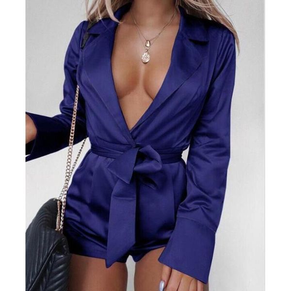 women's jumpsuits & rompers women playsuit casual solid bandage turn down collar long sleeve short pants spodnie damskie 2021, Black;white
women's jumpsuits & rompers women playsuit casual solid bandage turn down collar long sleeve short pants spodnie damskie 2021, Black;white