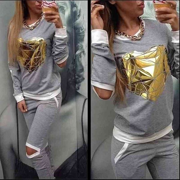 xuanshow gold heart hollow out lady tracksuit women hoodies sweatshirt +pant sportwear costumes track suit 2 piece set y200706, Black
xuanshow gold heart hollow out lady tracksuit women hoodies sweatshirt +pant sportwear costumes track suit 2 piece set y200706, Black