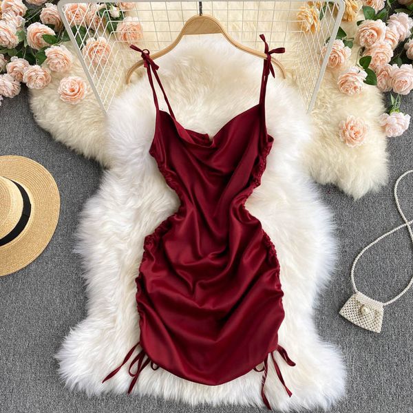 two piece dress ins fashion bow-tied adjustable strap mini women summer sleeveless drawstring ruched party female club outfit, White
two piece dress ins fashion bow-tied adjustable strap mini women summer sleeveless drawstring ruched party female club outfit, White