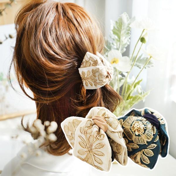 fashion girl gorgeous embroidered hair beam hairpin women accessories beauty crab clamp headwear small clip1
fashion girl gorgeous embroidered hair beam hairpin women accessories beauty crab clamp headwear small clip1