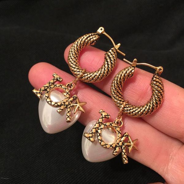2021 new love hoop earrings bronze color retro old letters stars personality exaggerated creative heart earrings, Silver
2021 new love hoop earrings bronze color retro old letters stars personality exaggerated creative heart earrings, Silver