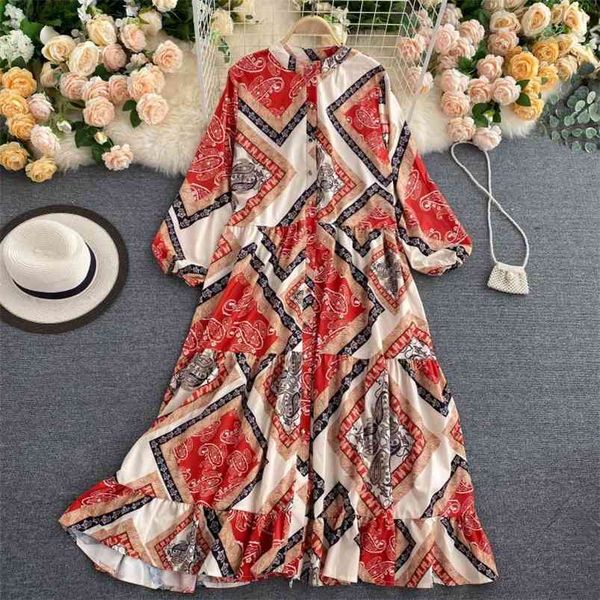 women bohemian dress vintage printed round neck long sleeve loose slimming autumn female vestidos gk466 210507, Black;gray
women bohemian dress vintage printed round neck long sleeve loose slimming autumn female vestidos gk466 210507, Black;gray