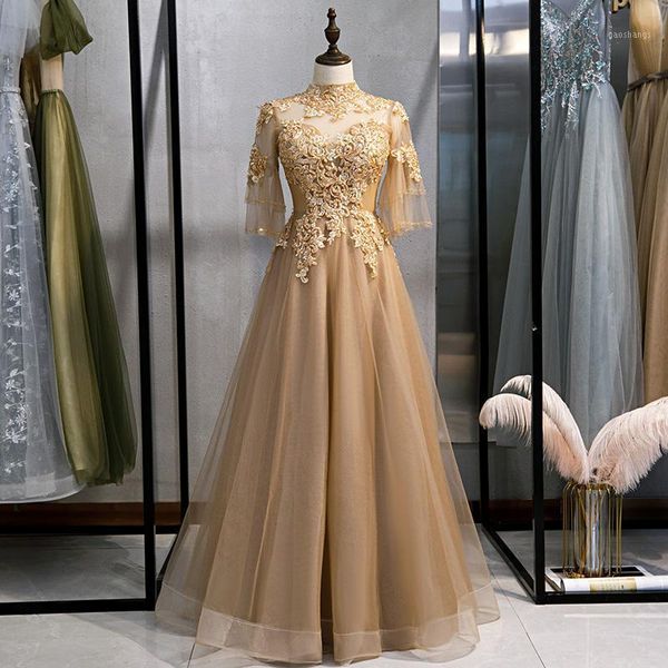 gold sequins evening dress high neck half sleeves luxurious embroidery a-line floor-length backless party formal gown woman b331 dresses1, White;black
gold sequins evening dress high neck half sleeves luxurious embroidery a-line floor-length backless party formal gown woman b331 dresses1, White;black