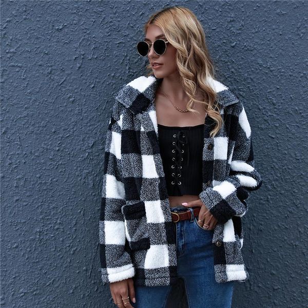 women's jackets women plaid long coat autumn button down jacket casual sleeve fuzzy fleece loose lapel neck single breasted pockets, Black;brown
women's jackets women plaid long coat autumn button down jacket casual sleeve fuzzy fleece loose lapel neck single breasted pockets, Black;brown