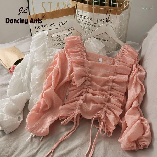 blouse women korean fashion clothing square collar ruffles solid shirts blouses lace female long puff sleeve sweet crop women's &, White
blouse women korean fashion clothing square collar ruffles solid shirts blouses lace female long puff sleeve sweet crop women's &, White