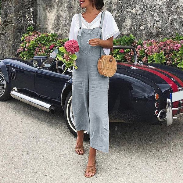 women summer cotton linen playsuit fashion sleeveless wide leg dungarees solid long rompers casual comfortable casual jumpsuit, Black;white
women summer cotton linen playsuit fashion sleeveless wide leg dungarees solid long rompers casual comfortable casual jumpsuit, Black;white