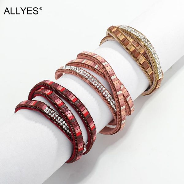 tennis allyes rhinestone slender long leather bracelets for women simple grid wide wrap bracelet female jewelry accessories gifts, Golden;silver
tennis allyes rhinestone slender long leather bracelets for women simple grid wide wrap bracelet female jewelry accessories gifts, Golden;silver