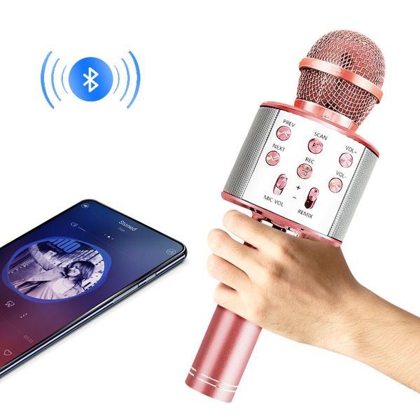 

microphones bluetooth wireless microphone handheld karaoke mic usb mini home ktv for music professiona speaker player singing recorder
