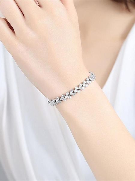link, chain bridal wedding zircon bracelets luxury silver-plated crystal zirconia bracelet women fashion jewelry girl holiday gift, Black
link, chain bridal wedding zircon bracelets luxury silver-plated crystal zirconia bracelet women fashion jewelry girl holiday gift, Black