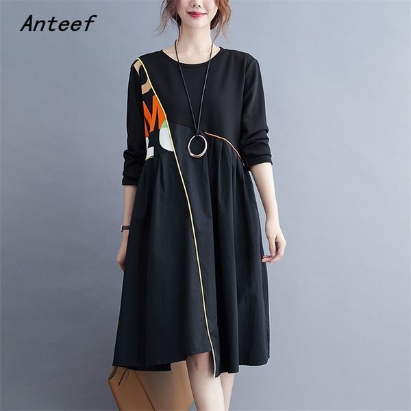 long sleeve plus size black cotton vintage for women casual loose midi spring autumn dress elegant clothes ladies dresses 210517, Black;gray
long sleeve plus size black cotton vintage for women casual loose midi spring autumn dress elegant clothes ladies dresses 210517, Black;gray