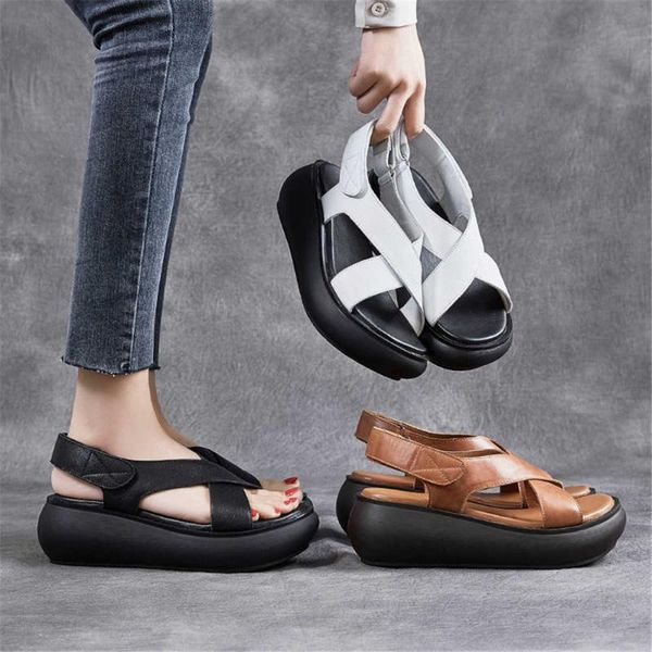 sandals women's cross strap retro soft leather platform 2021 summer thick sole high heels ladies wedges shoes for women eu 34-40, Black
sandals women's cross strap retro soft leather platform 2021 summer thick sole high heels ladies wedges shoes for women eu 34-40, Black