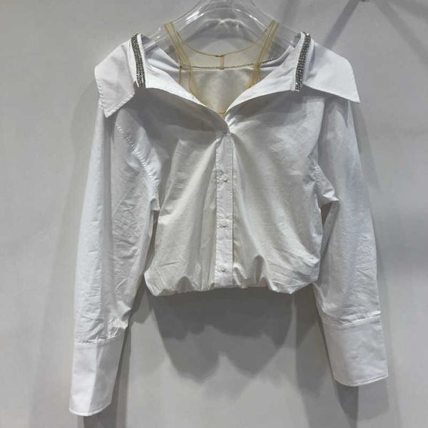 fabpop fashion classic trendy brand luxury design women off shoulder collar handmade diamond mesh patchwork shirt gb737 210709, White
fabpop fashion classic trendy brand luxury design women off shoulder collar handmade diamond mesh patchwork shirt gb737 210709, White