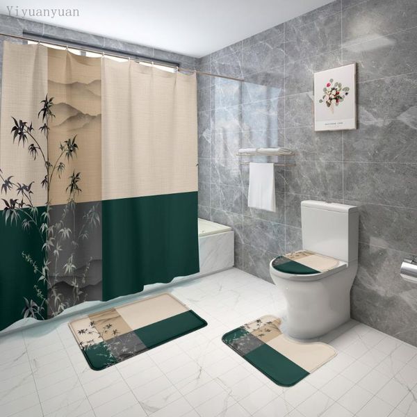 shower curtains chinese style bathroom non-slip mat set bamboo lotus printed curtain pedestal rug lid toilet cover bath rugs
shower curtains chinese style bathroom non-slip mat set bamboo lotus printed curtain pedestal rug lid toilet cover bath rugs