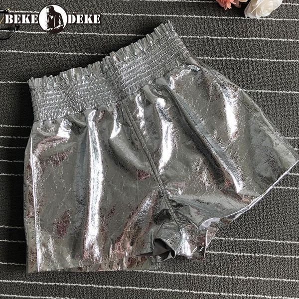 street silver sheepskin real leather shorts women elastic high waist casual a-line spring autumn wide leg women's, White;black
street silver sheepskin real leather shorts women elastic high waist casual a-line spring autumn wide leg women's, White;black