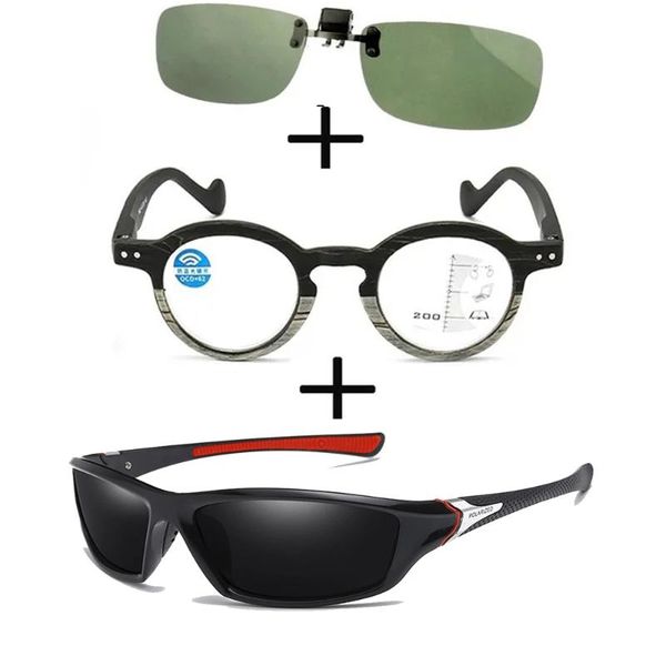 sunglasses 3pcs progressive anti blu lihght far and near reading glasses for men women + polarized sports clip, White;black
sunglasses 3pcs progressive anti blu lihght far and near reading glasses for men women + polarized sports clip, White;black