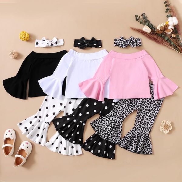 clothing sets imcute toddler baby girl 3pcs autumn fashion set long sleeve solid dot printed flared pants 0-4years, White
clothing sets imcute toddler baby girl 3pcs autumn fashion set long sleeve solid dot printed flared pants 0-4years, White