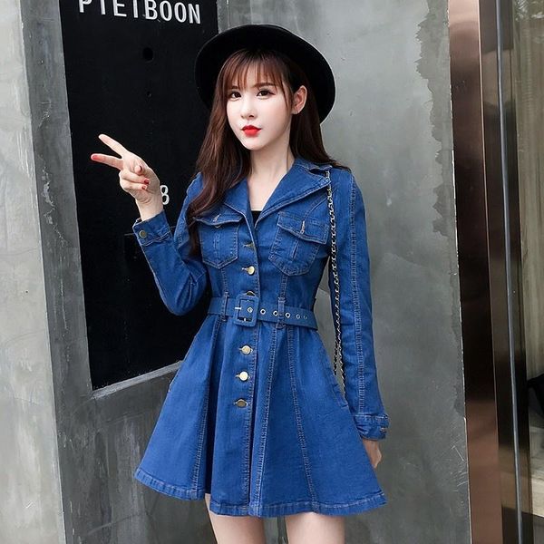 casual dresses office lady jean dress slim lapel long sleeve elegant a-line short spring autumn single breasted blue denim, Black;gray
casual dresses office lady jean dress slim lapel long sleeve elegant a-line short spring autumn single breasted blue denim, Black;gray
