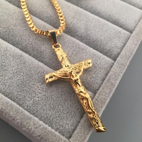 pendant necklaces stainless steel yellow inri jesus cross & necklace box chain for men gift vintage christian jewelry, Silver
pendant necklaces stainless steel yellow inri jesus cross & necklace box chain for men gift vintage christian jewelry, Silver