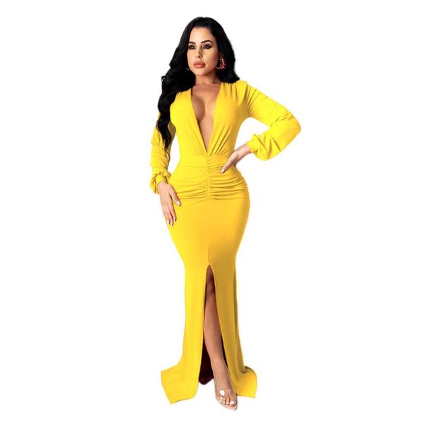 casual dresses women deep v-neck ruched high waist split bodycon dress club party floor length long maxi for 2021, Black;gray
casual dresses women deep v-neck ruched high waist split bodycon dress club party floor length long maxi for 2021, Black;gray