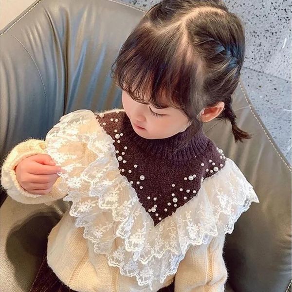 pullover toddler baby girls winter fleece thick sweater chilren shell pearl lace turtleneck for girl patchwork knitted sweaters, Blue
pullover toddler baby girls winter fleece thick sweater chilren shell pearl lace turtleneck for girl patchwork knitted sweaters, Blue