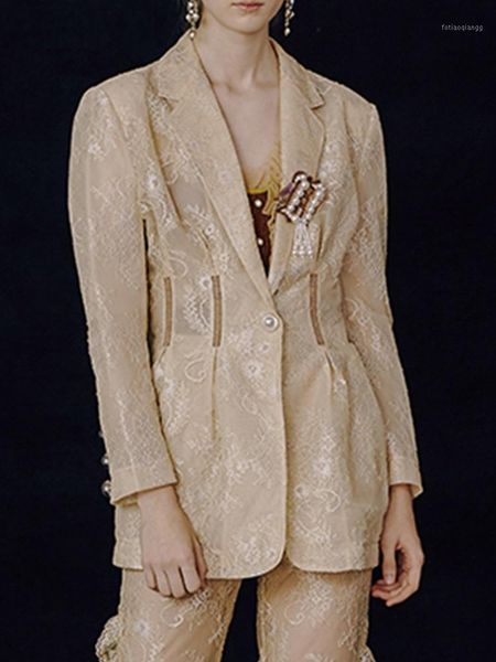 women's jackets slim lace embroidery waist women clothes jacket 2021 autumn and winter retro wild brooch coupe vent femme xl, Black;brown
women's jackets slim lace embroidery waist women clothes jacket 2021 autumn and winter retro wild brooch coupe vent femme xl, Black;brown
