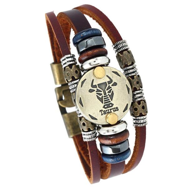 charm bracelets fashion vintage handmade femme homme female 12 constellation genuine leather men for women jewelry accessories, Golden;silver
charm bracelets fashion vintage handmade femme homme female 12 constellation genuine leather men for women jewelry accessories, Golden;silver