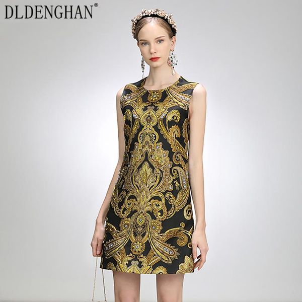 casual dresses dldenghan fashion jacquard summer dress women's beading crystal diamond sleeveless vintage short, Black;gray
casual dresses dldenghan fashion jacquard summer dress women's beading crystal diamond sleeveless vintage short, Black;gray