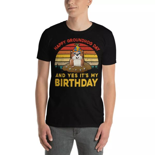 Vintage Retro Happy Groundhog Day And Yes It's My Birthday Cute Groundhog Shirt, White;black 
Vintage Retro Happy Groundhog Day And Yes It's My Birthday Cute Groundhog Shirt, White;black