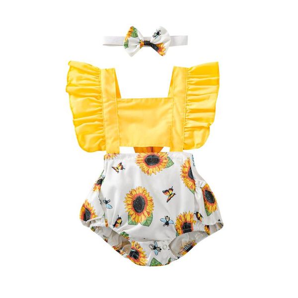 jumpsuits 2 pieces baby summer clothing set girls sunflower print square neck sleeve romper+ headband outfits, Blue
jumpsuits 2 pieces baby summer clothing set girls sunflower print square neck sleeve romper+ headband outfits, Blue