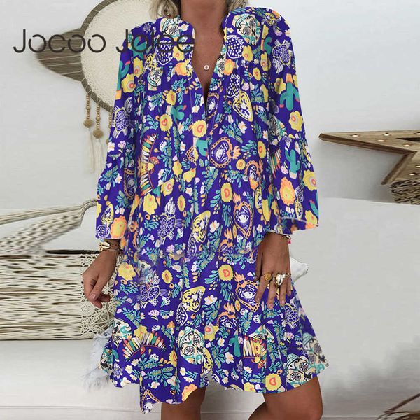 jocoo jolee women printig v-neck vintage ruffles bohemia button summer long sleeve loose casual mini dress beach style 210619, Black;gray
jocoo jolee women printig v-neck vintage ruffles bohemia button summer long sleeve loose casual mini dress beach style 210619, Black;gray